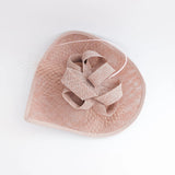 Blush pink large teardrop flower feather fascinator hat - House of Hats
