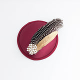 Burgundy red pheasant feather small satin fascinator wedding hats uk - House of Hats