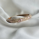 Cloisonne Enamel Bangle — Faerie Flower Gold — Caramel/Pink Pearl - House of Hats