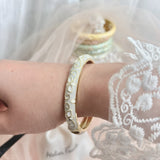 Cloisonné Enamel Pastel Bangles— Faerie Flower Gold Stacking Bracelets - House of Hats