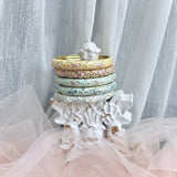 Cloisonné Enamel Pastel Bangles— Faerie Flower Gold Stacking Bracelets - House of Hats