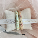 Cloisonné Enamel Pastel Bangles— Faerie Flower Gold Stacking Bracelets - House of Hats