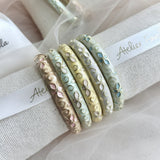 Cloisonné Enamel Pastel Bangles— Faerie Flower Gold Stacking Bracelets - House of Hats