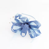 Cornflower blue crystal feather fascinator hat - House of Hats
