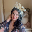 Cream feather fascinator hat - House of Hats