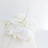 Cream large flower saucer disc fascinator hat - House of Hats