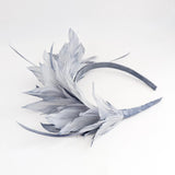 Dusty light purple ombre feather satin headband fascinator - House of Hats