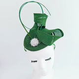 Emerald green pearl fascinator hat - House of Hats