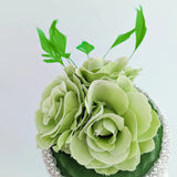 Forest green beaded flower fascinator hat - House of Hats