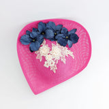 Fuchsia large teardrop flower fascinator hat - House of Hats
