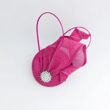 Fuchsia pink pearl fascinator hat - House of Hats