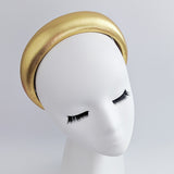 Gold metallic padded headband fascinator - House of Hats