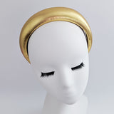 Gold metallic padded headband fascinator - House of Hats