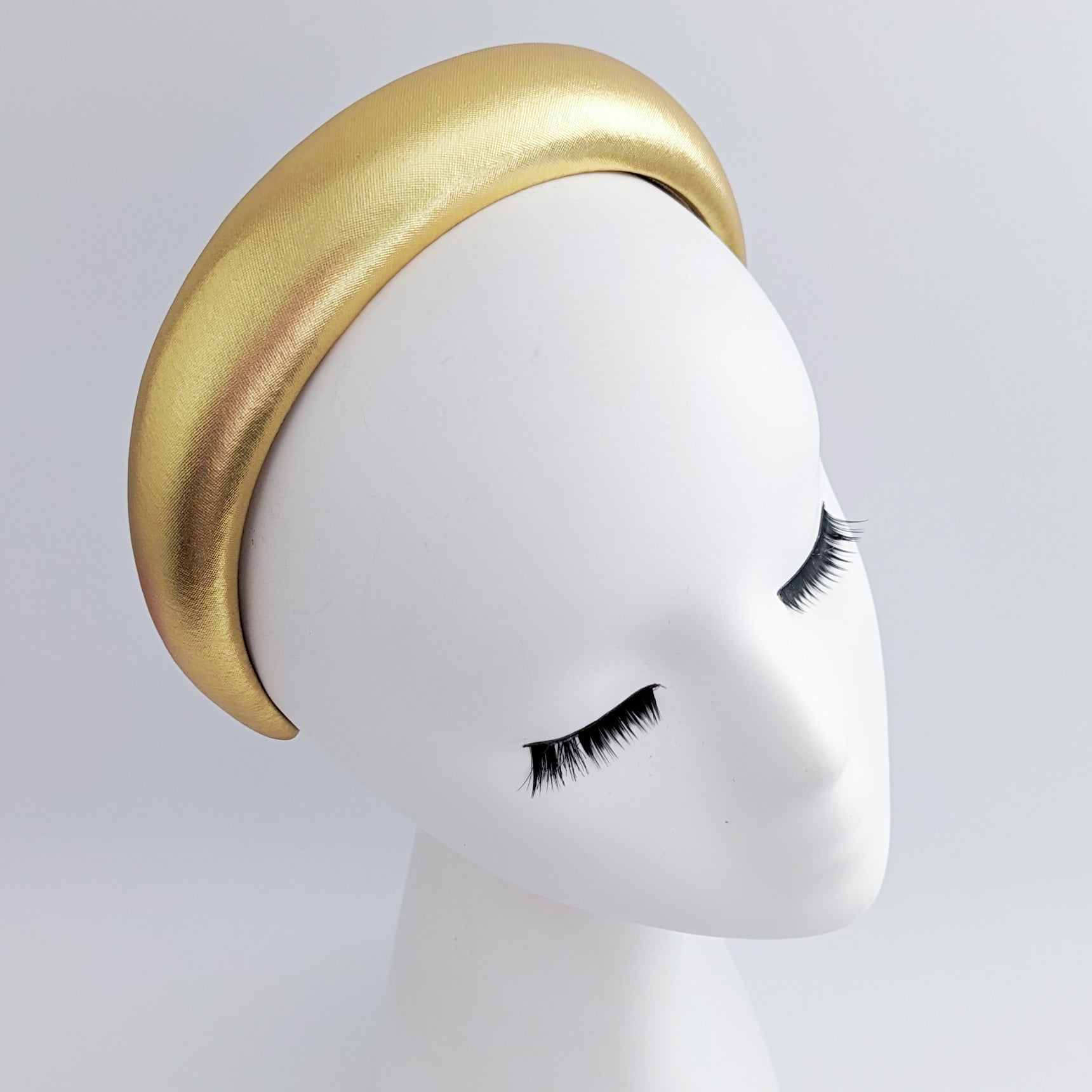 Gold metallic padded headband fascinator - House of Hats