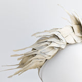 Gold metallic shimmer feather headband fascinator - House of Hats
