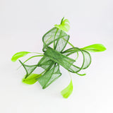 Green feather fascinator hat - House of Hats