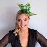 Green feather fascinator hat - House of Hats