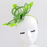 Green feather fascinator hat - House of Hats