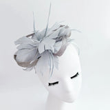 Grey feather fascinator hat - House of Hats