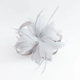 Grey feather fascinator hat - House of Hats