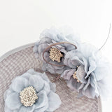 Grey large flower saucer disc fascinator hat - House of Hats