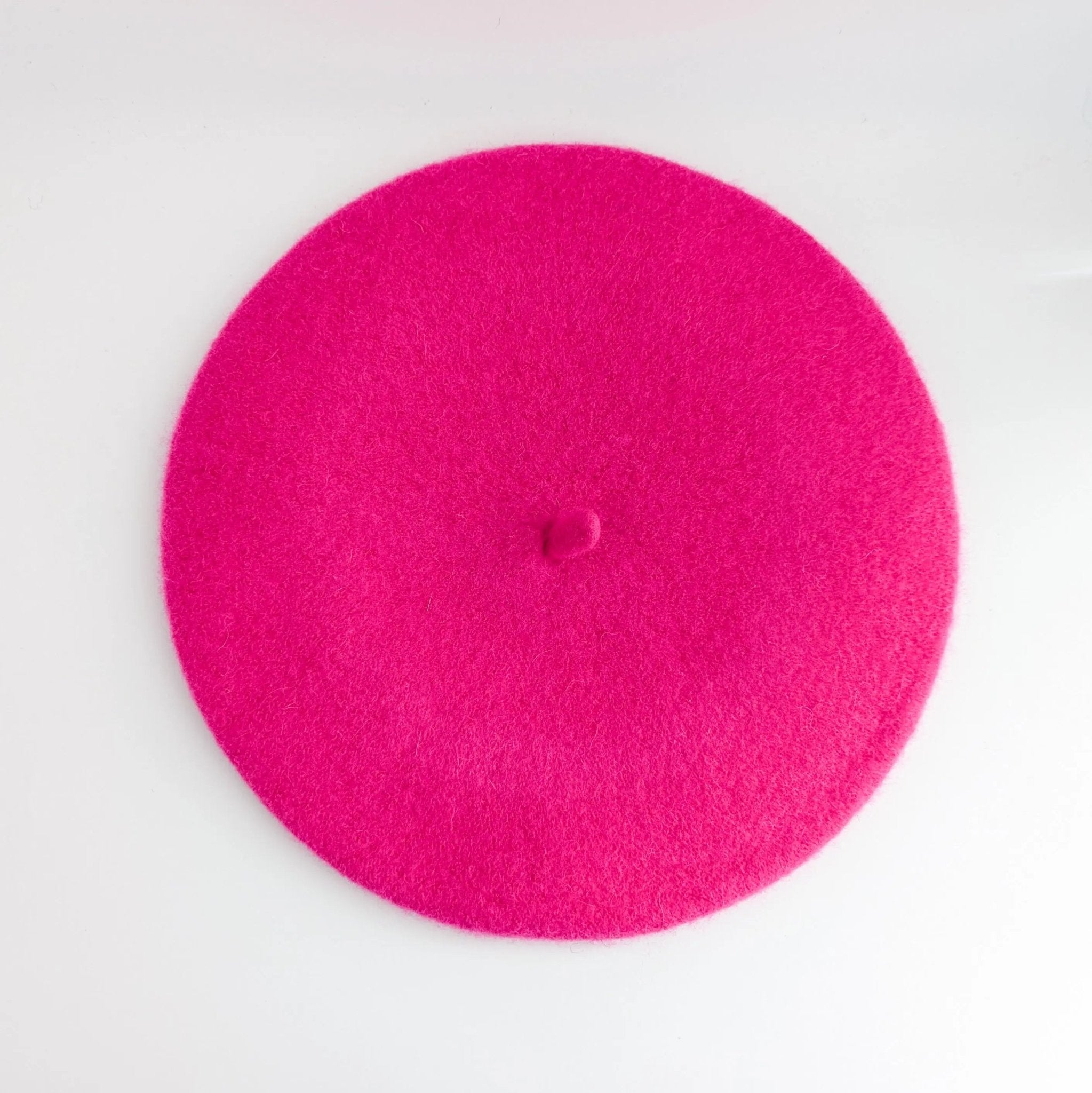 Hot pink crystal wool felt french beret hat - House of Hats