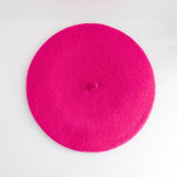 Hot pink crystal wool felt french beret hat - House of Hats