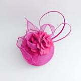 Hot pink flower fascinator hat - House of Hats