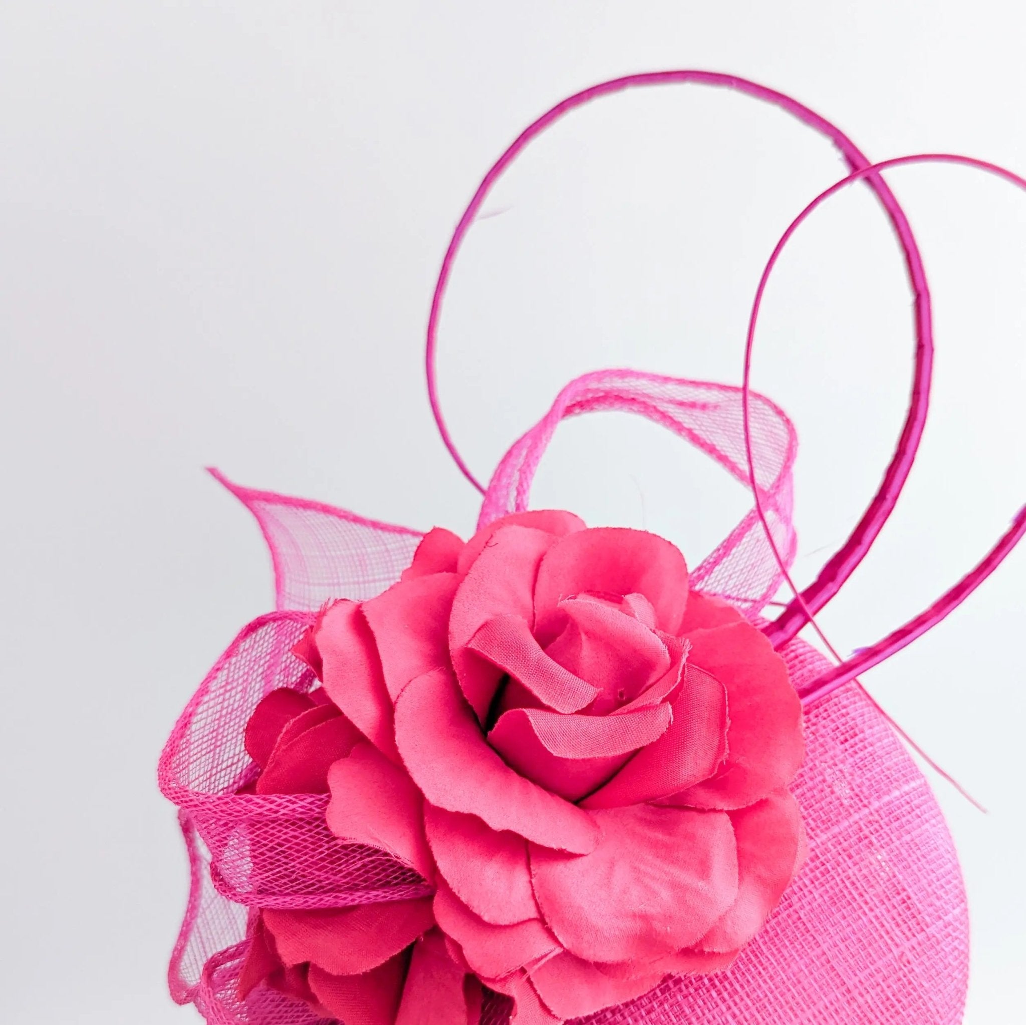 Hot pink flower fascinator hat - House of Hats