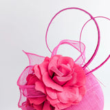 Hot pink flower fascinator hat - House of Hats