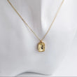 Jonquil yellow crystal gold emerald cut necklace - House of Hats