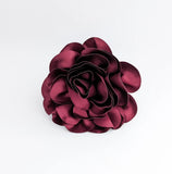 Large burgundy satin rose fascinator hat - House of Hats
