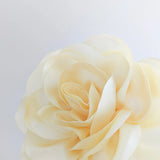 Large cream satin rose fascinator hat - House of Hats
