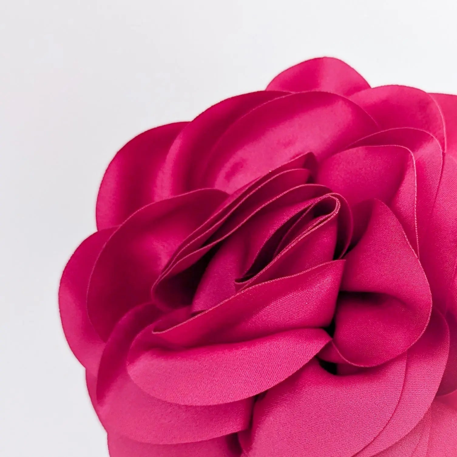 Large fuchsia pink rose fascinator hat - House of Hats