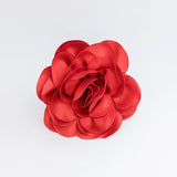 Large red satin rose fascinator hat - House of Hats