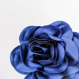 Large royal cobalt blue satin rose fascinator hat - House of Hats
