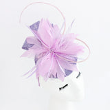 Lavender and lilac purple feather fascinator hat - House of Hats