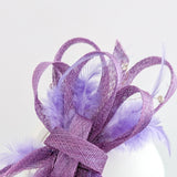Lavender light purple crystal feather fascinator hat - House of Hats