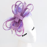 Lavender light purple crystal feather fascinator hat - House of Hats