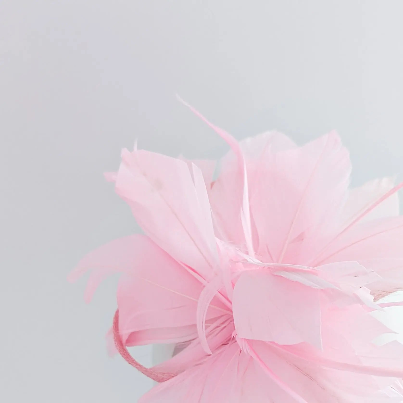 Light candy pink feather fascinator hat - House of Hats