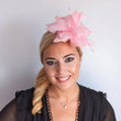 Light candy pink feather fascinator hat - House of Hats