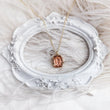 Light peach crystal gold emerald cut necklace - House of Hats