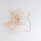Light peach feather fascinator hat - House of Hats