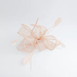 Light peach pink feather fascinator hat - House of Hats