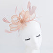 Light peach pink feather fascinator hat - House of Hats