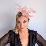 Light pink fascinator hat with feathers - House of Hats