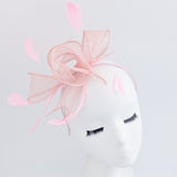 Light pink fascinator hat with feathers - House of Hats