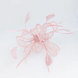 Light pink feather fascinator hat - House of Hats
