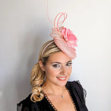 Light pink flower fascinator hat - House of Hats