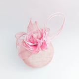 Light pink flower fascinator hat - House of Hats